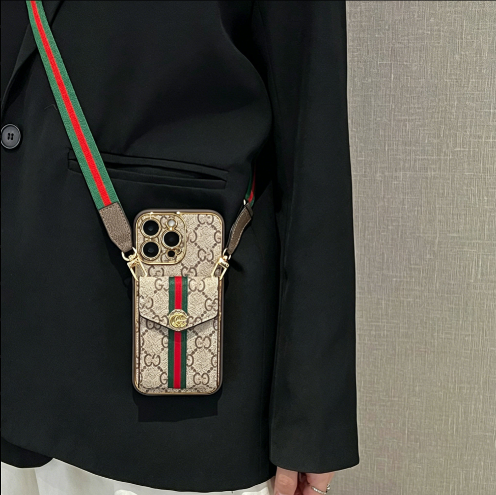 Popular Card Holder And Light Luxury Crossbody IPhone Cases