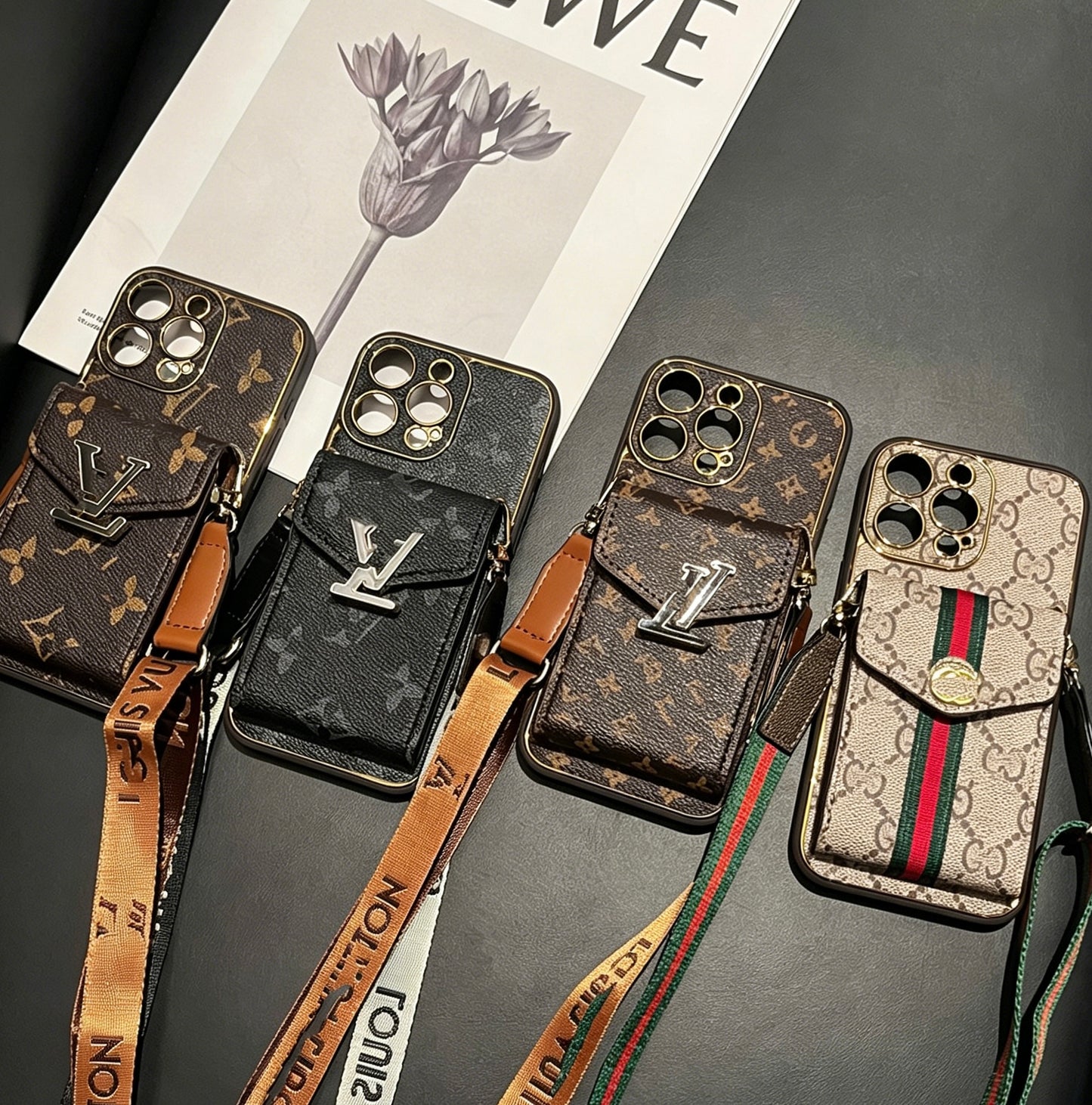 Popular Card Holder And Light Luxury Crossbody IPhone Cases