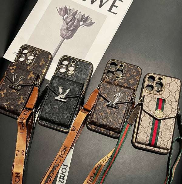 Popular Card Holder And Light Luxury Crossbody IPhone Cases