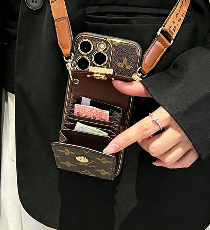 Popular Card Holder And Light Luxury Crossbody IPhone Cases