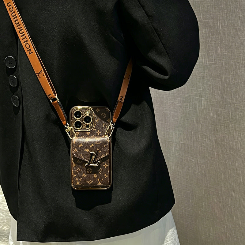 Popular Card Holder And Light Luxury Crossbody IPhone Cases