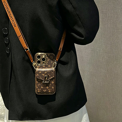 Popular Card Holder And Light Luxury Crossbody IPhone Cases