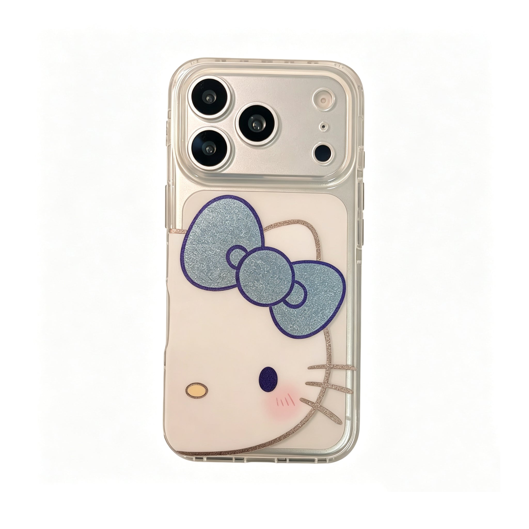 Hellokitty Blue Glitter Bow Cute Kawaii Phone Case #606