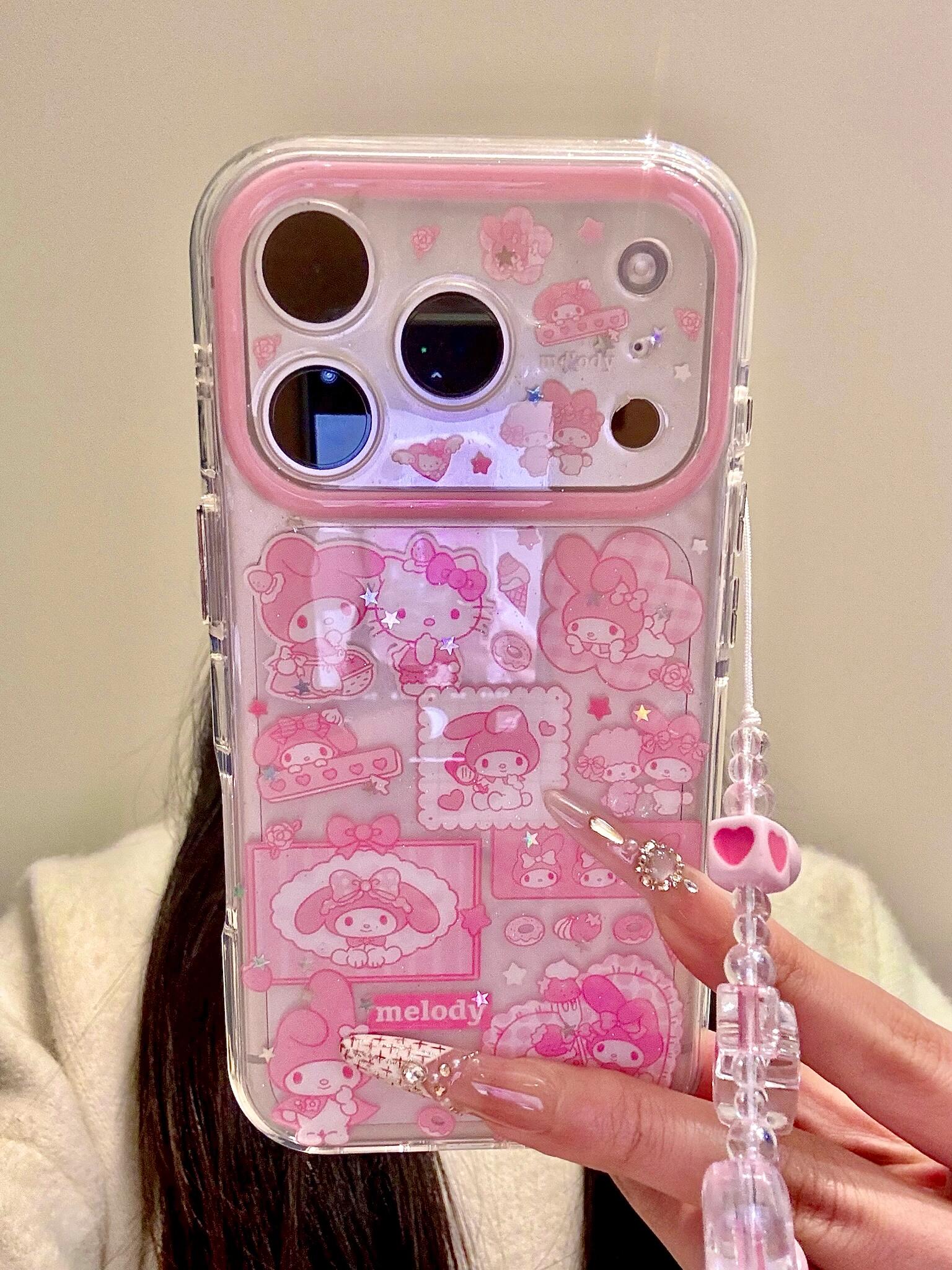 Hellokitty and Mymelody Pink Cute Kawaii Phone Case #0592