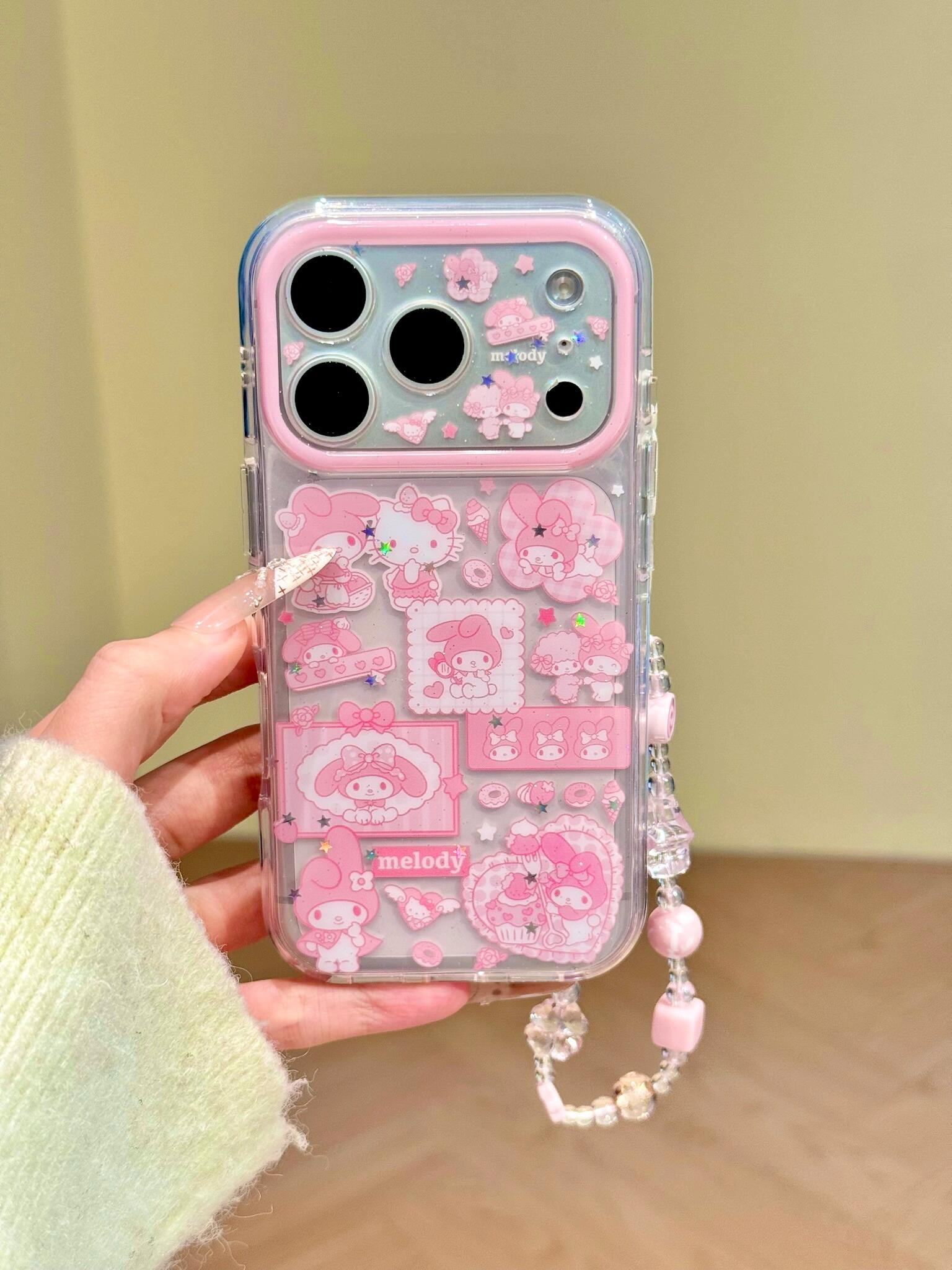 Hellokitty and Mymelody Pink Cute Kawaii Phone Case #0592