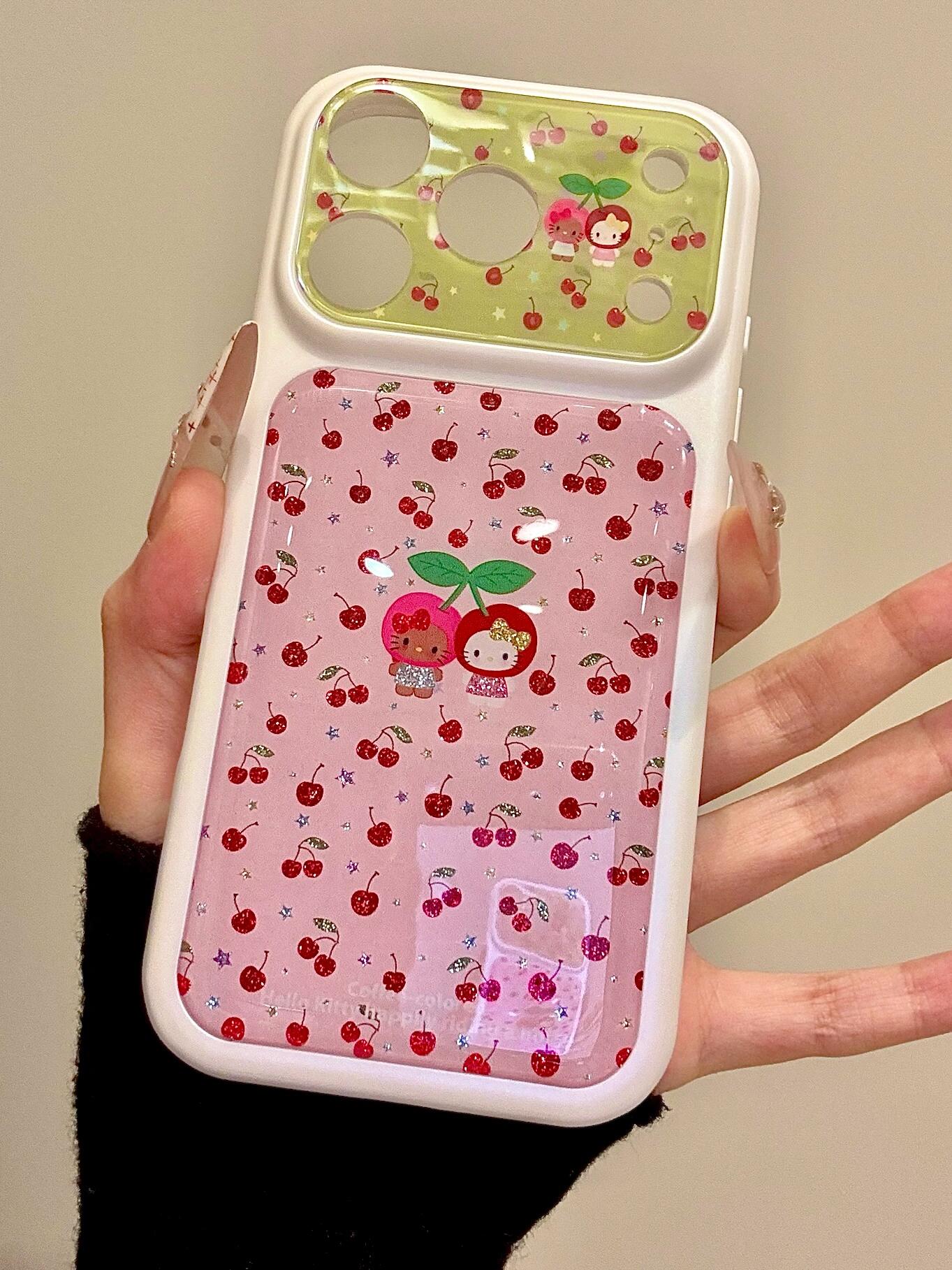 Hellokitty Cherry Glitter Cute Kawaii Phone Case #0588