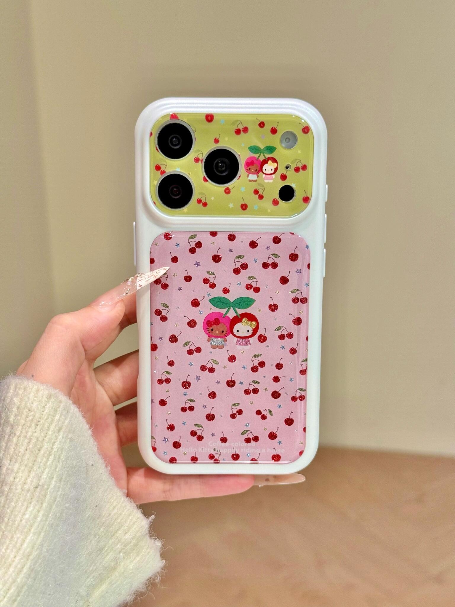 Hellokitty Cherry Glitter Cute Kawaii Phone Case #0588