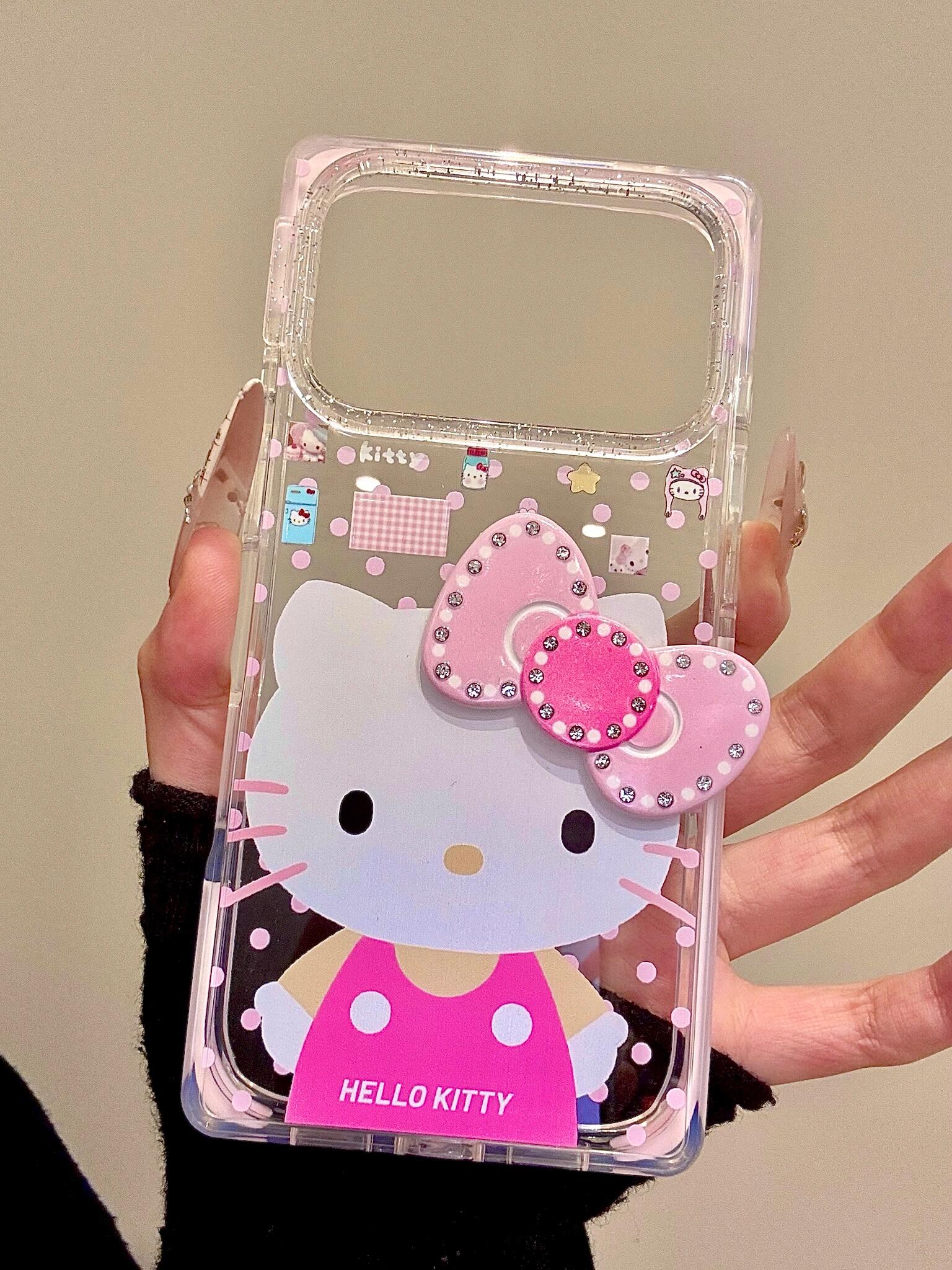 Hellokitty Pink Clear Cute Kawaii Phone Case #0594