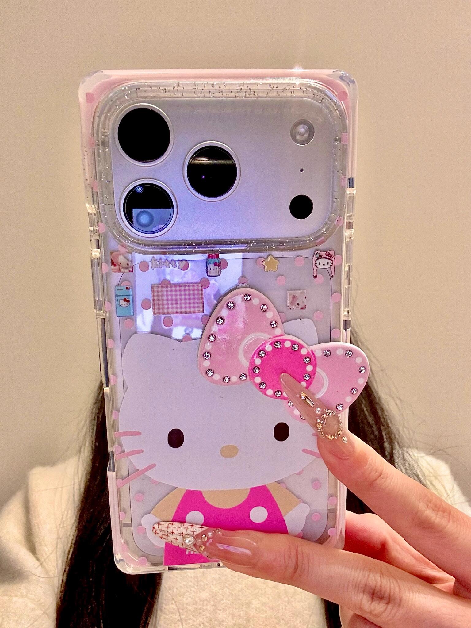 Hellokitty Pink Clear Cute Kawaii Phone Case #0594
