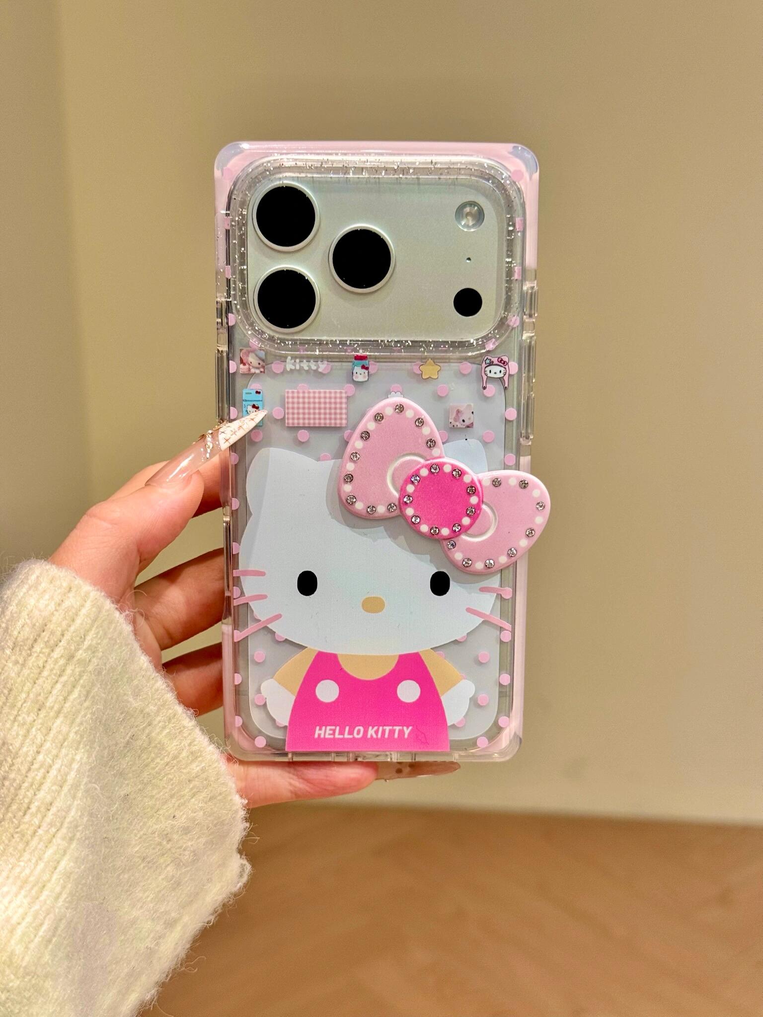 Hellokitty Pink Clear Cute Kawaii Phone Case #0594