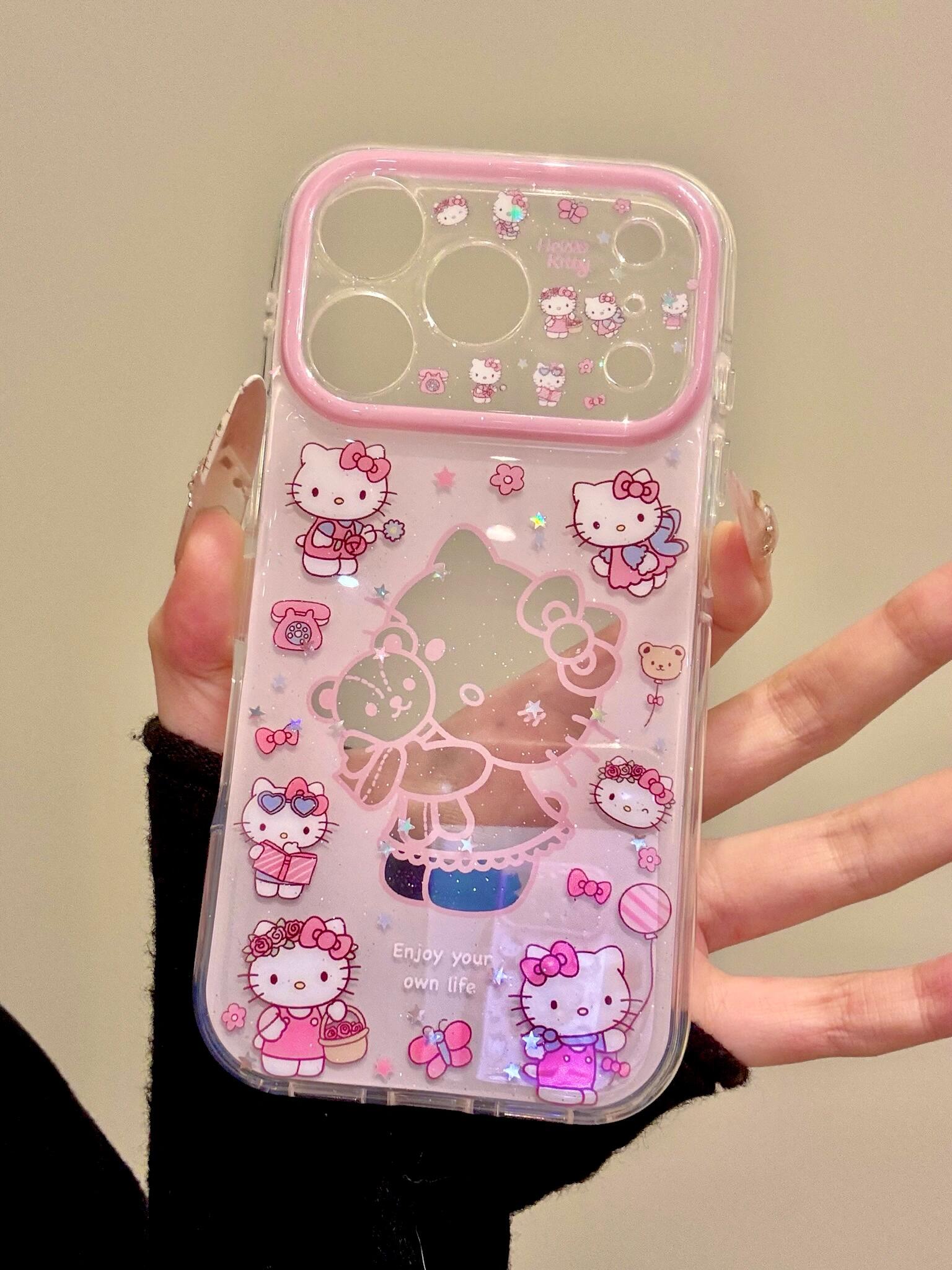 Hellokitty Pink Clear Cute Kawaii Phone Case #0593