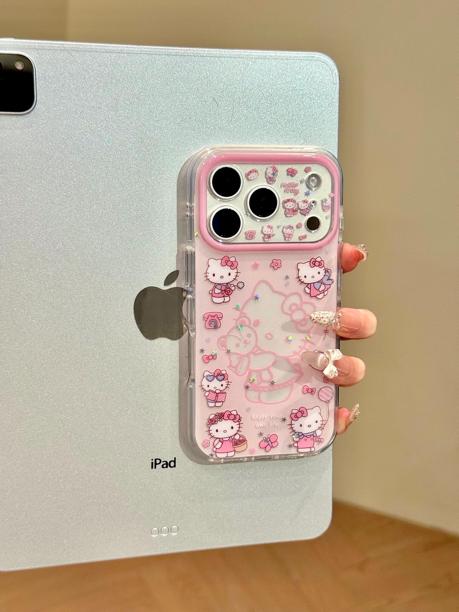 Hellokitty Pink Clear Cute Kawaii Phone Case #0593