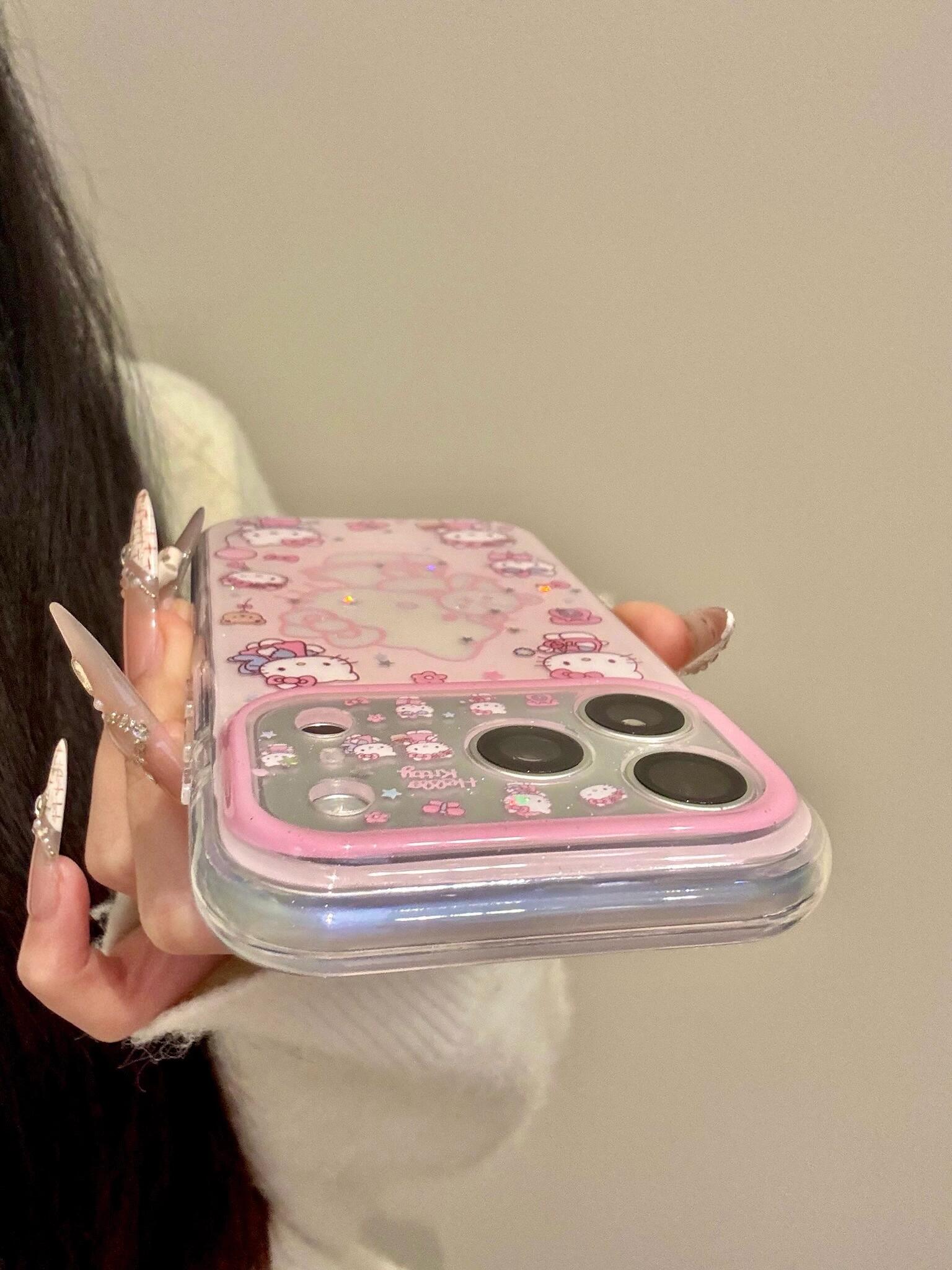 Hellokitty Pink Clear Cute Kawaii Phone Case #0593