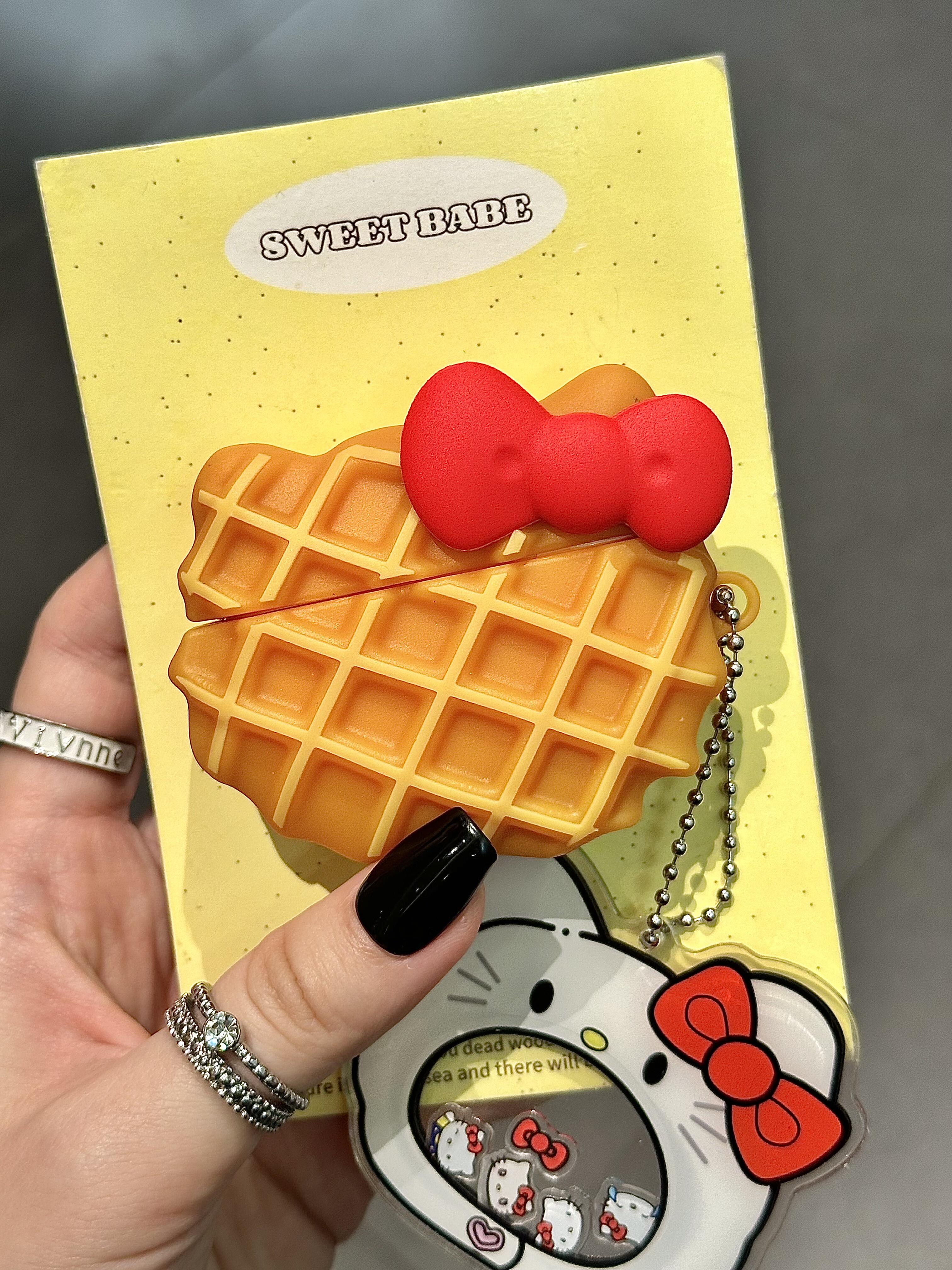 Hellokitty Waffle Shape Cute Kawaii AirPods Case #0256