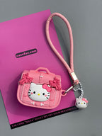 Hellokitty Pink Handbag Shape Silicone Cute Kawaii AirPods Case With Chain #0368
