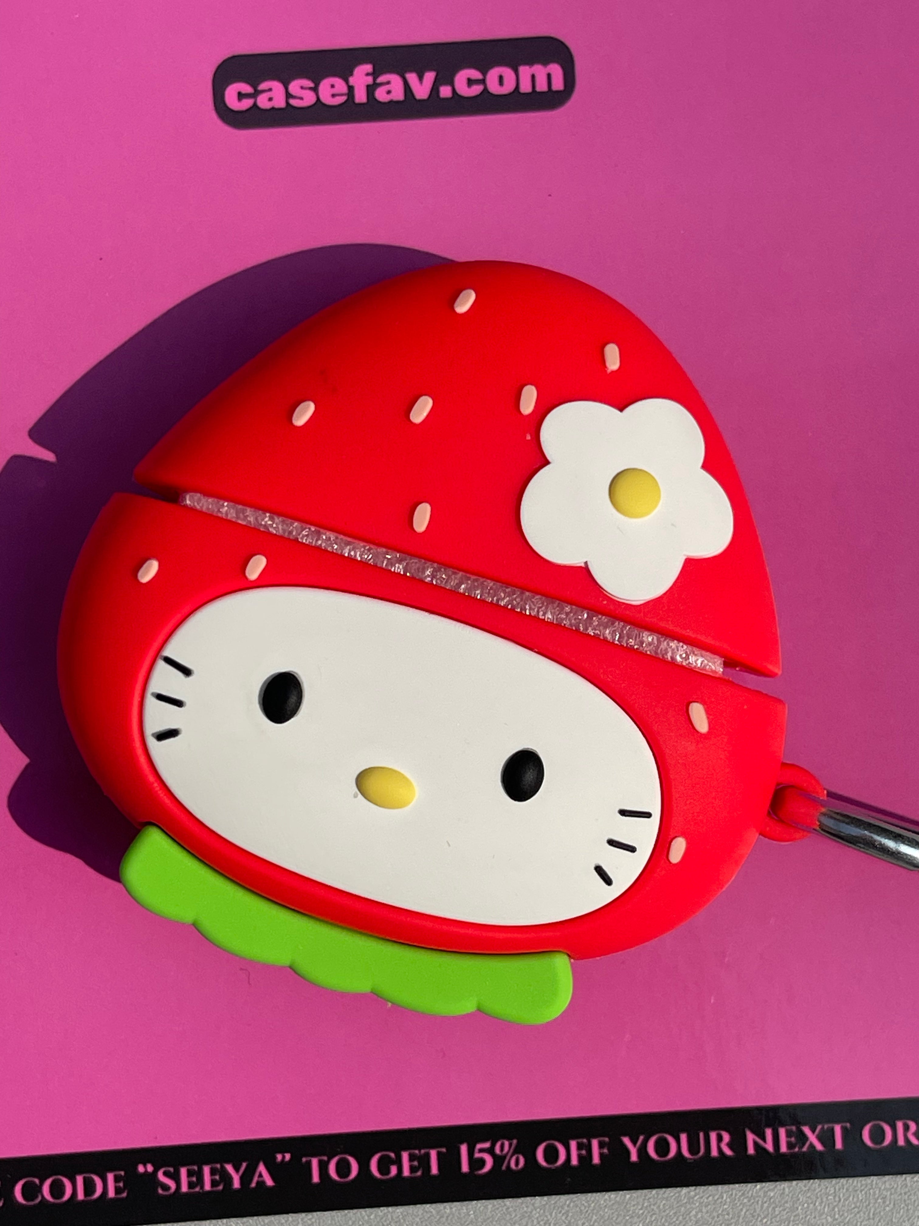 Hellokitty Strawberry Shape Silicone Cute Kawaii AirPods Case #0451