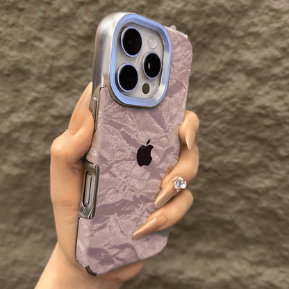Velvet Snow Texture iPhone Case with Electroplated Frame