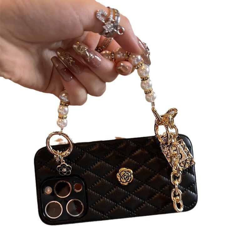 Camellia RhombusPearl BraceletiPhone case PearlBracelet