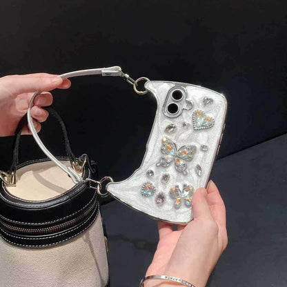 Handbag Bag Gem Diamond Love Butterfly High-end IPhone Case