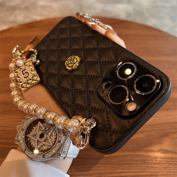 Camellia RhombusPearl BraceletiPhone case PearlBracelet
