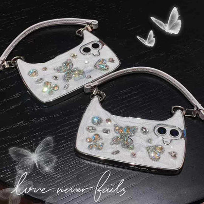 Handbag Bag Gem Diamond Love Butterfly High-end IPhone Case