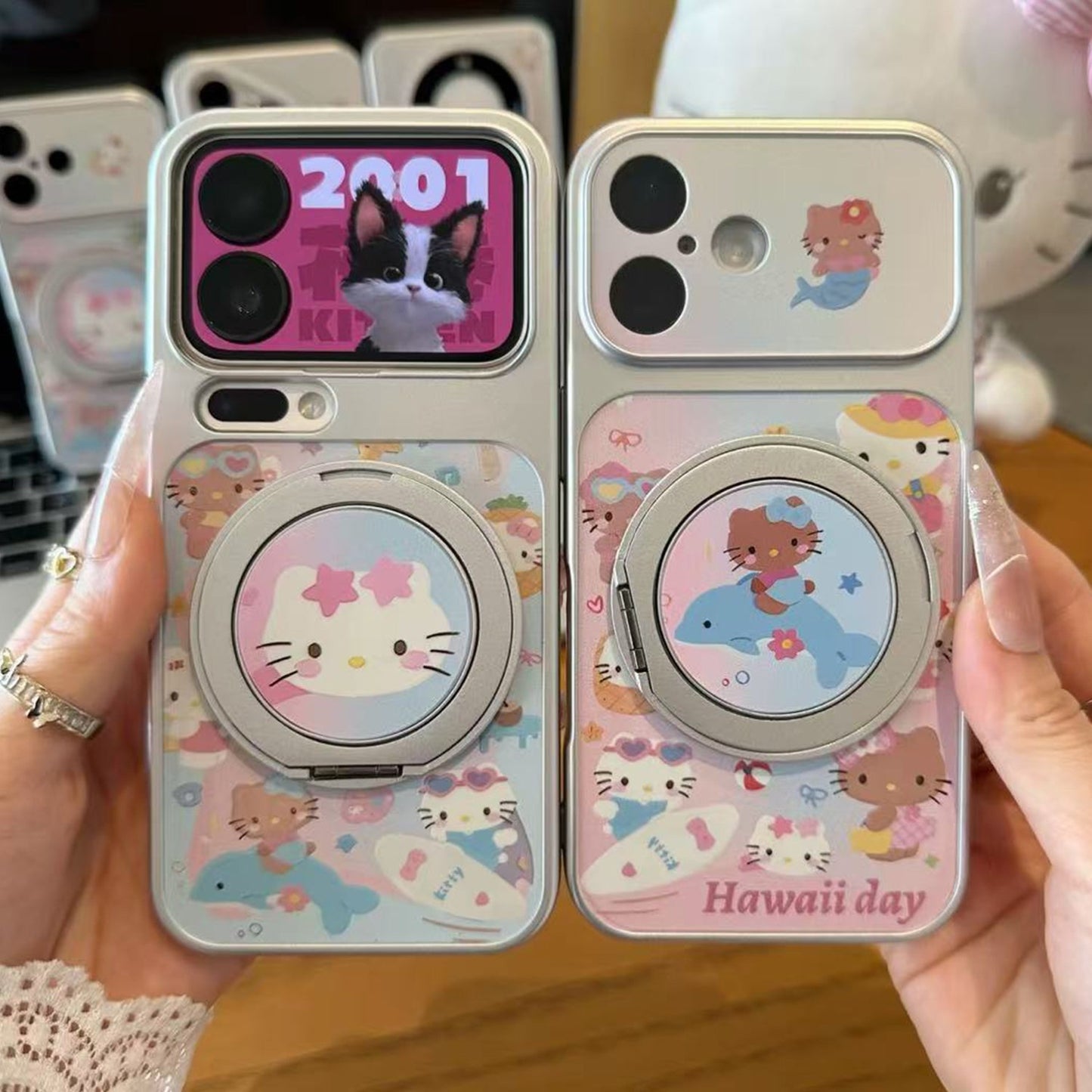 Beach Play Cat 360-Degree Rotating Magnetic Holder iPhone Case