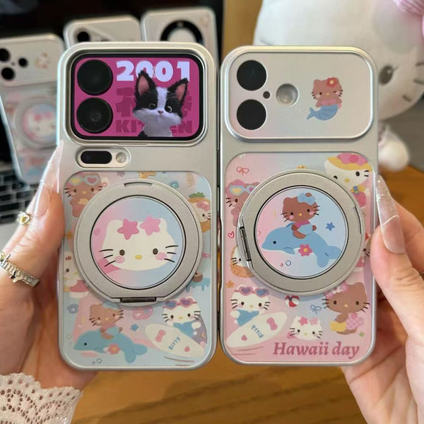 Beach Play Cat 360-Degree Rotating Magnetic Holder iPhone Case