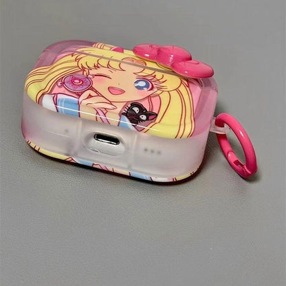 Sailor Moon Cute AirPods Case Bow with Keychain Loop