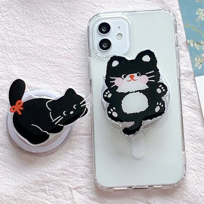 Cute Black Cat For Magsafe Magnetic Phone Griptok Phone Holder Stand