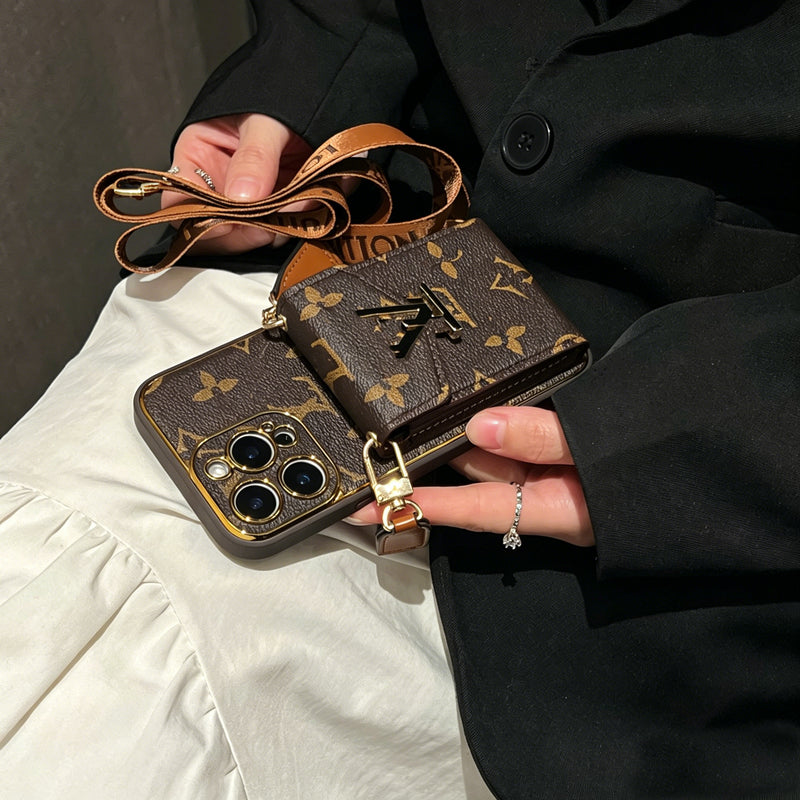 Popular Card Holder And Light Luxury Crossbody IPhone Cases