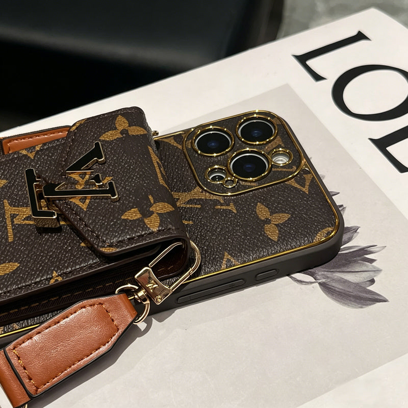 Popular Card Holder And Light Luxury Crossbody IPhone Cases