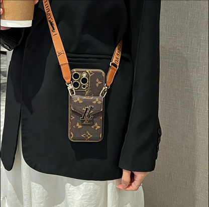 Popular Card Holder And Light Luxury Crossbody IPhone Cases