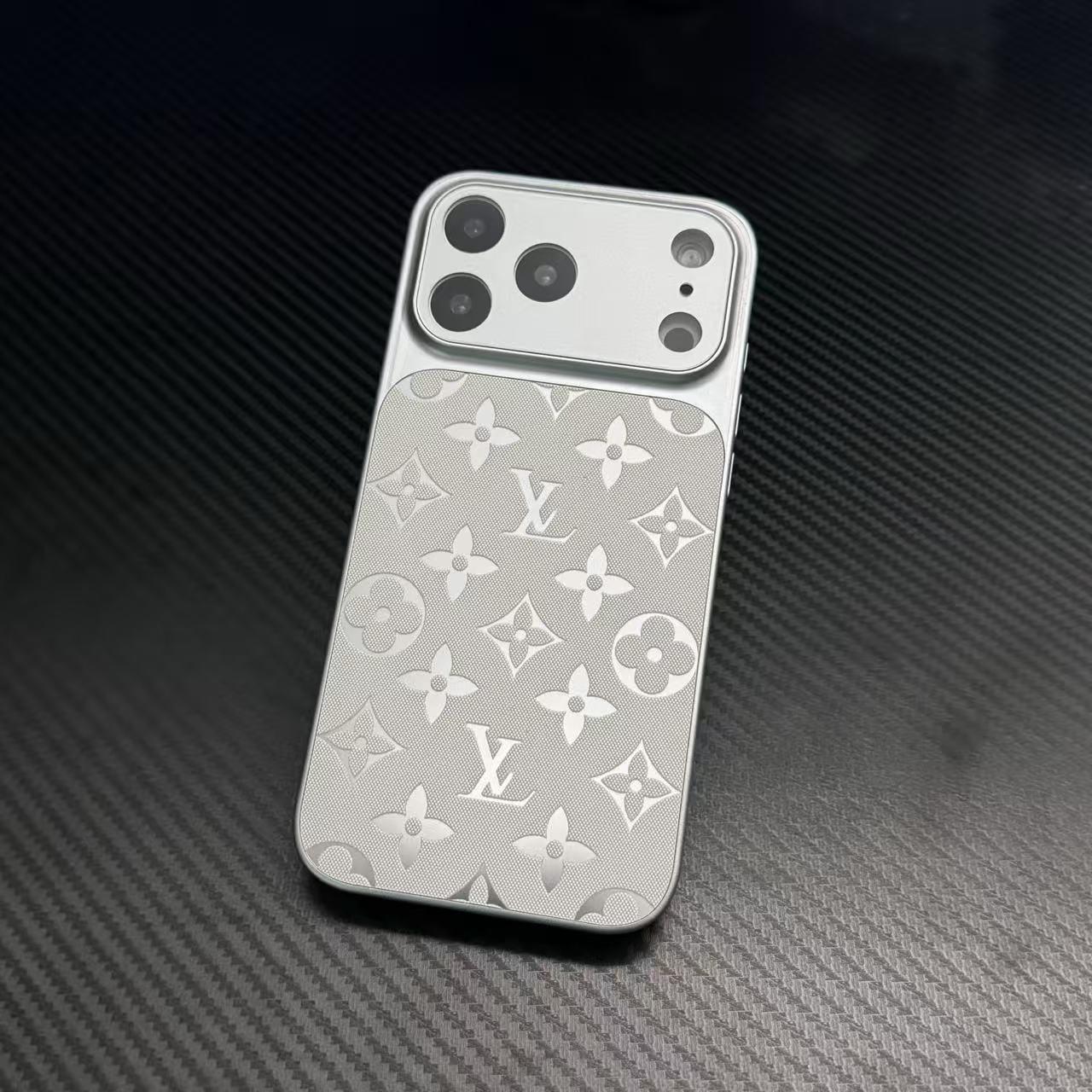 Luxury Monogram Pattern Leather Phone Case with Full Camera Protection